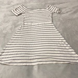 Off or on the shoulder skater dress.